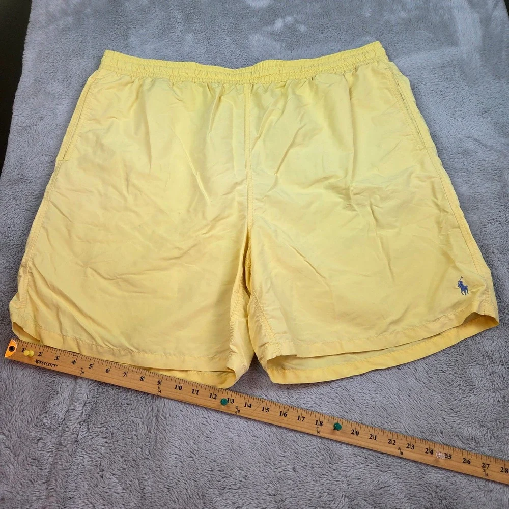 Polo Ralph Lauren Swim Trunks Mens 3XLT Mesh Lined Pony Logo Pockets Yellow Gold